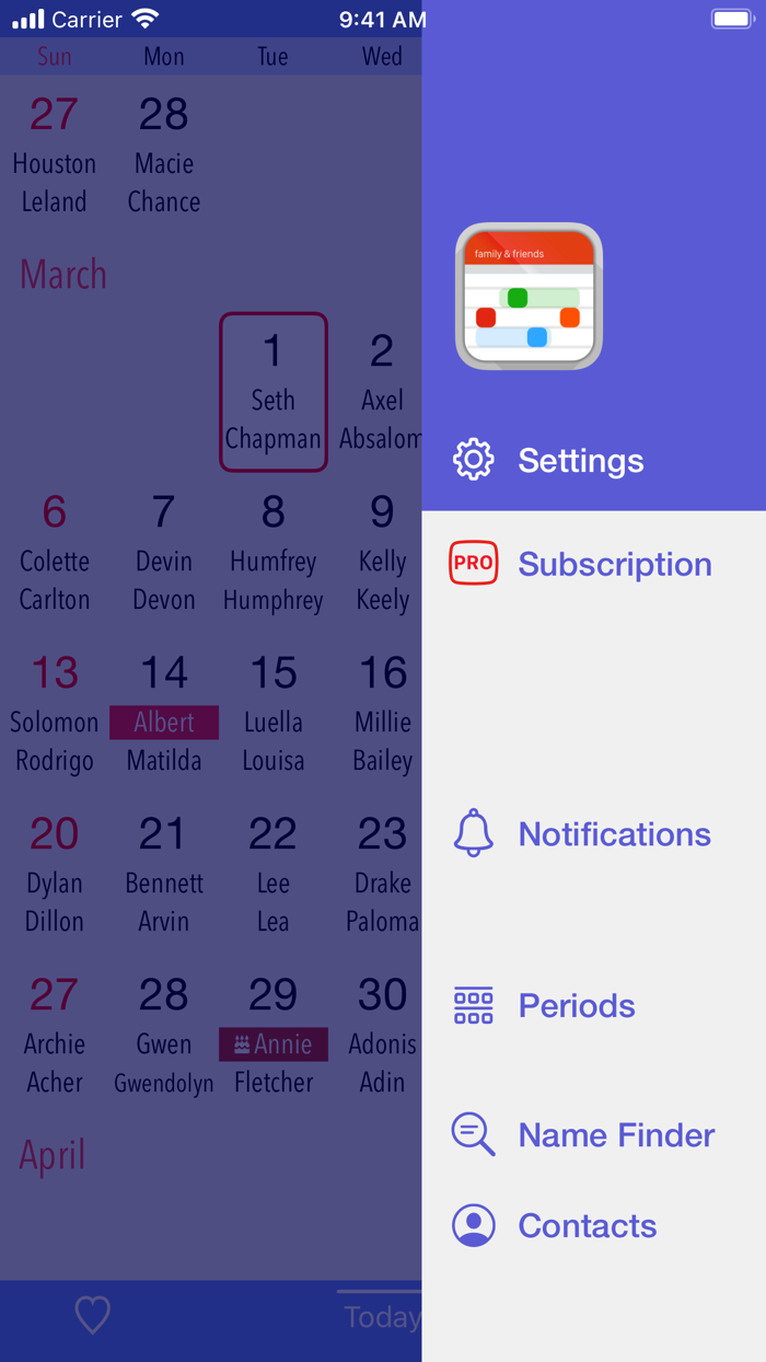 Family and Friends Calendar