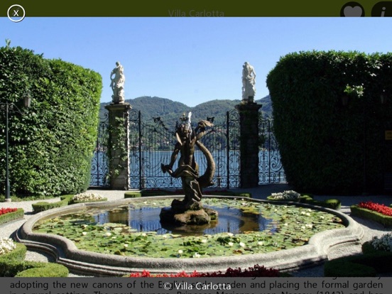 Gardens of Lake Como iPad screenshot 4 - Travel app