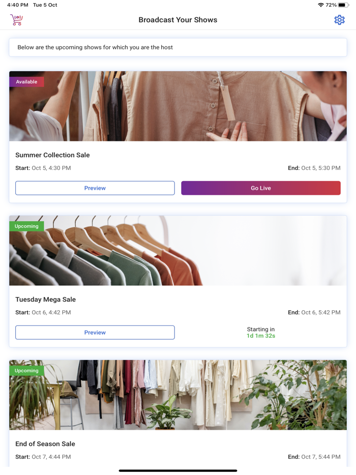 Channelize Live Shopping Host