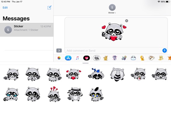 Screenshot #5 pour Raccoon Cute Funny Stickers
