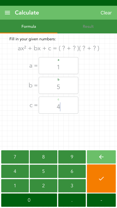 Factoring Quadratic Trinomials Screenshot