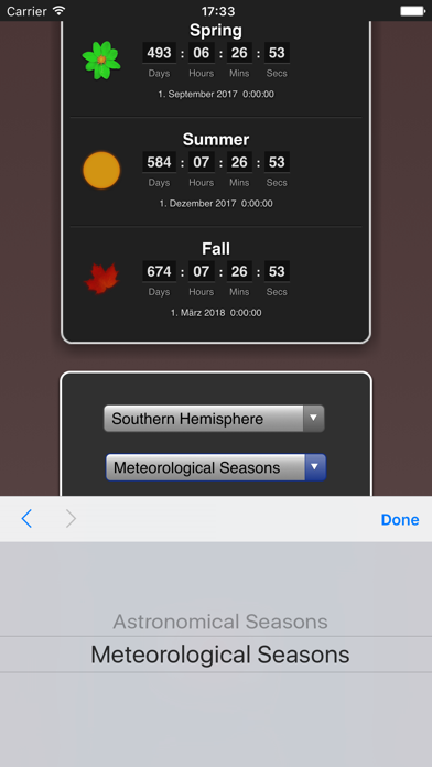 Seasons App Screenshot