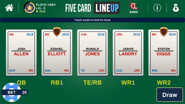 Five Card Lineup