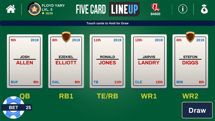 Five Card Lineup