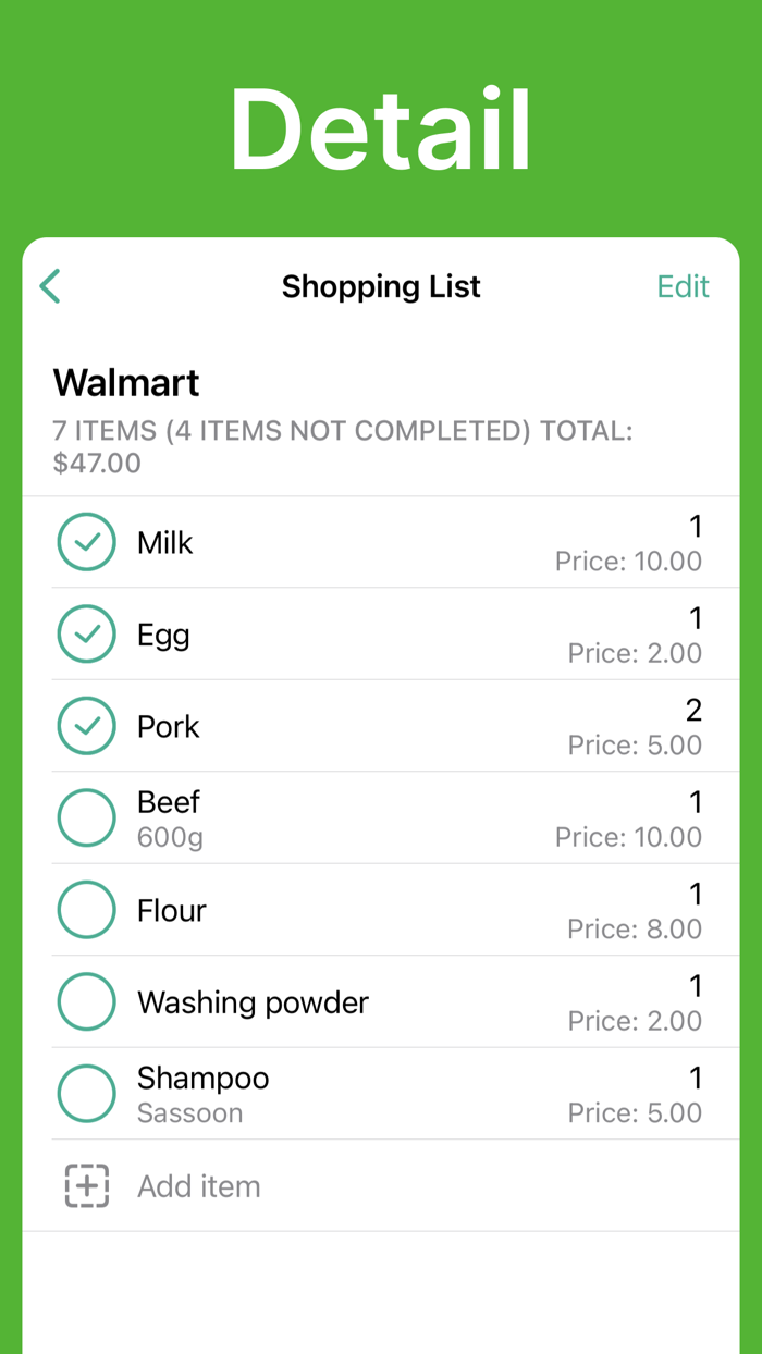 Shopping List Grocery list app
