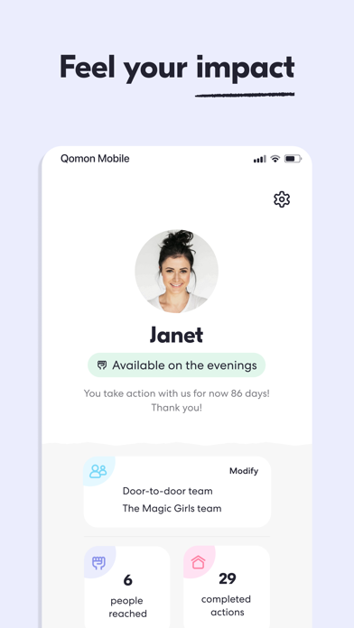 Qomon - Campaign, Volunteer Screenshot