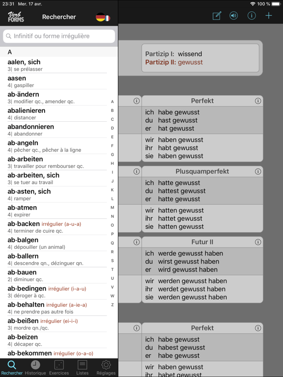 Screenshot #5 pour VerbForms Deutsch