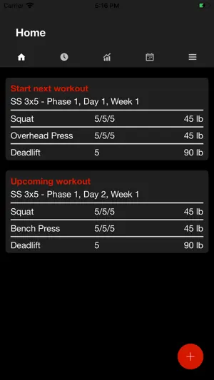Startling Strength 3x5 Gym Log screenshot 1