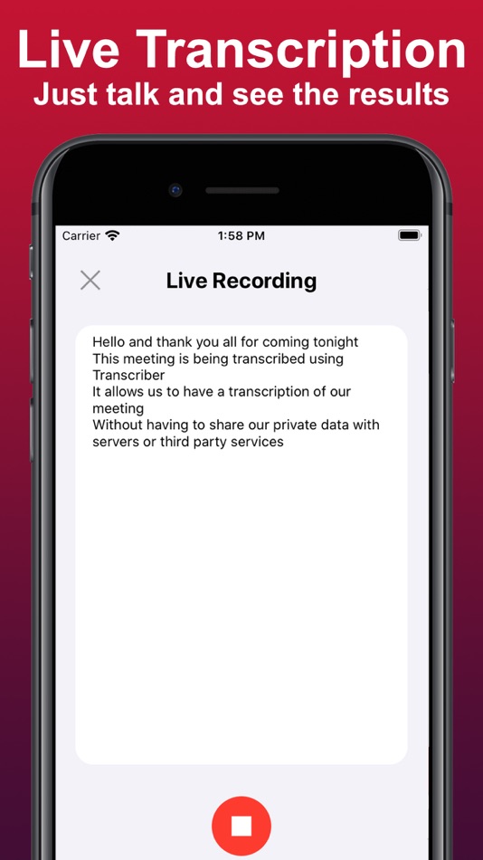 #2. Transcriber: Offline speech (iOS) Podle: Arthur Eduardo Skaetta Alvarez Desenvolvimento de Software LTDA.
