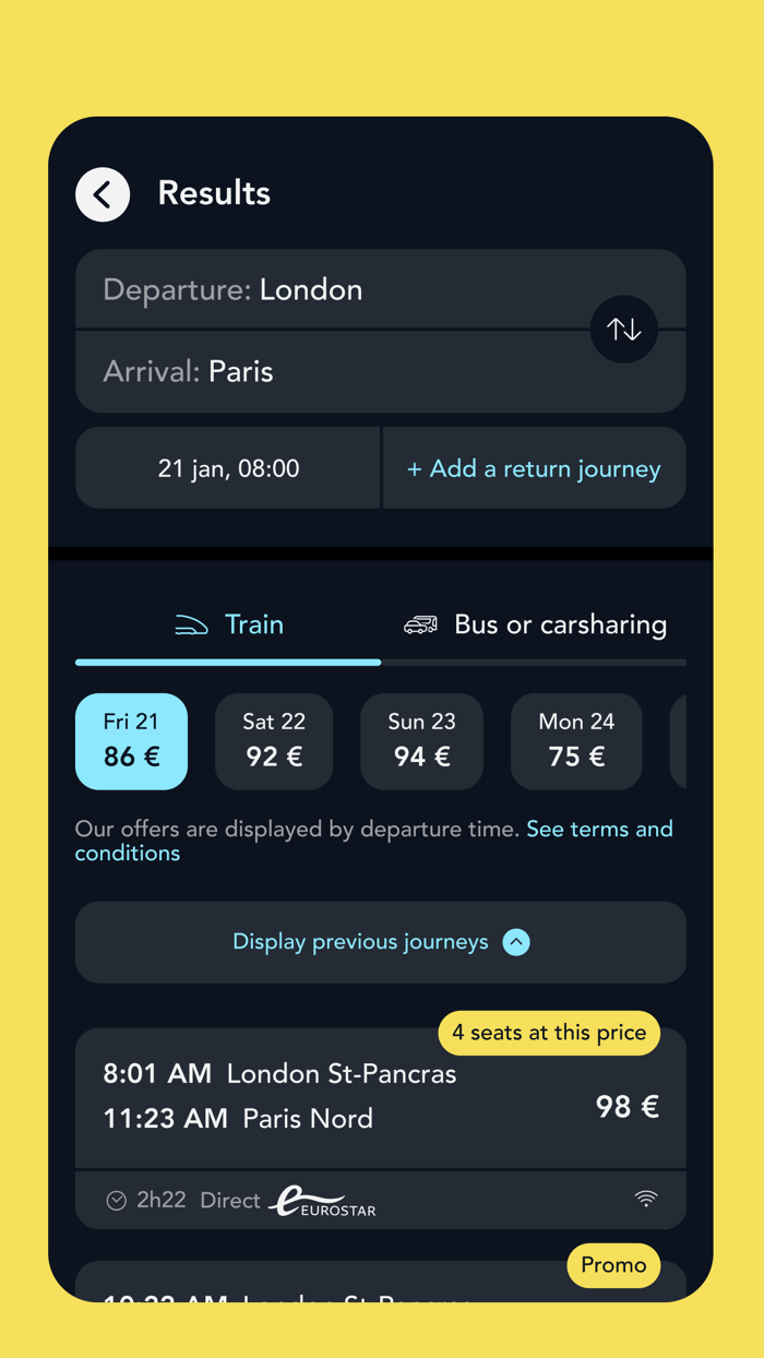 SNCF Connect Trains and trips