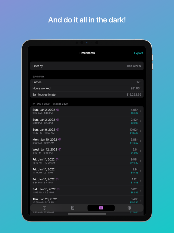 Logger - Time Clock Hours Log