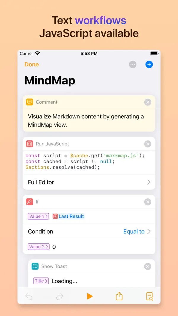 Taio - Markdown & Text Actions iPhone App Screenshot 7 – Produktivität