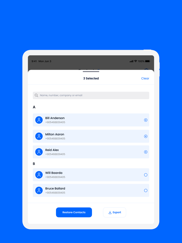 Contact Backup Pro X