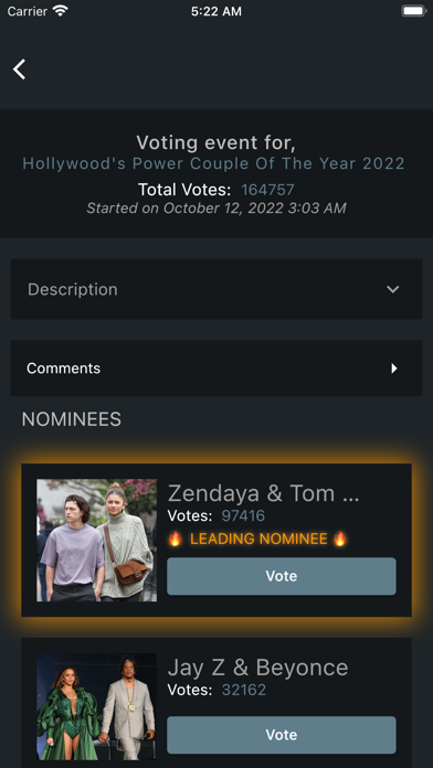 NETIZENS CHOICE: Voting App Screenshot