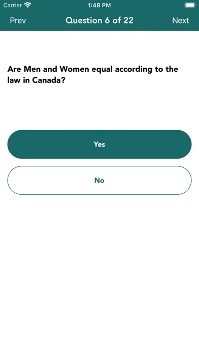 Canadian Citizenship Test 2025 Screenshot