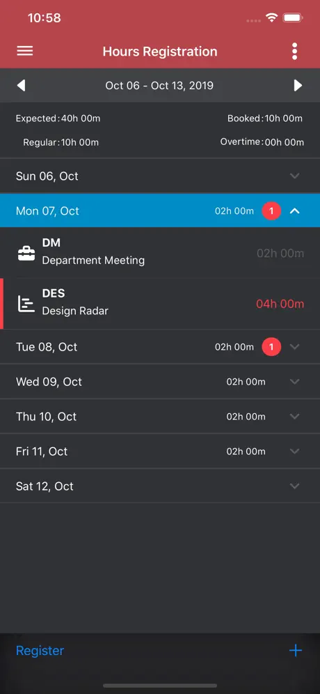Infor LN Hours Registration