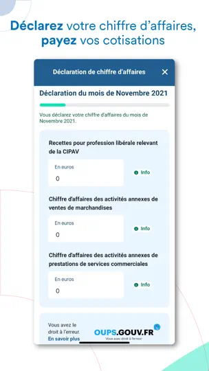 Capture d'écran de AutoEntrepreneur Urssaf sur iPhone 3