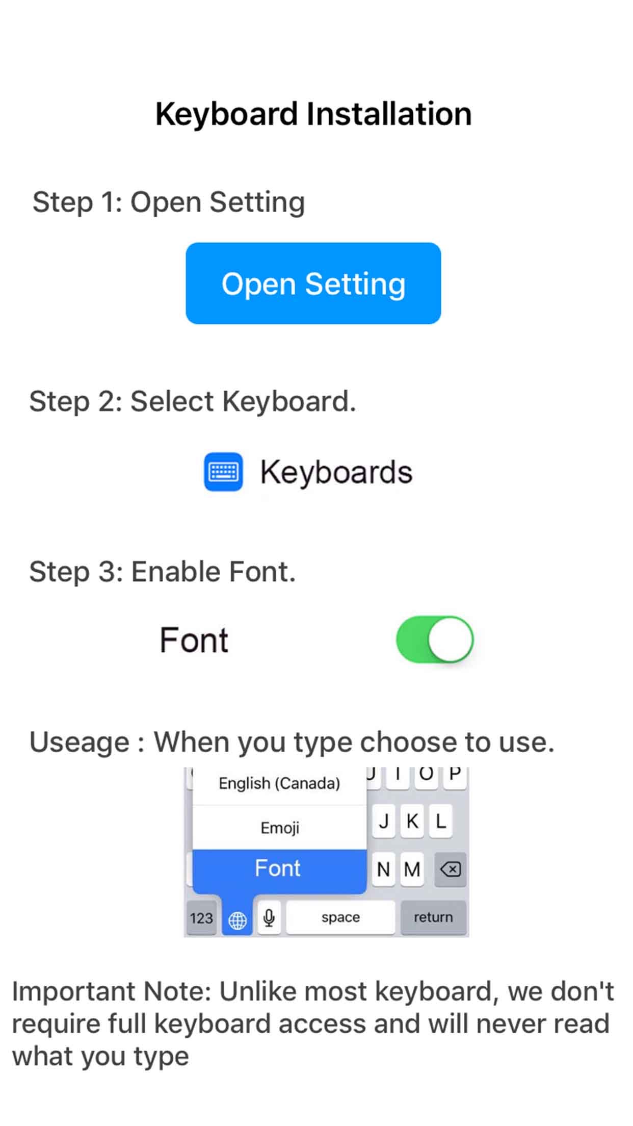 Screenshot do app Font Keyboard - Fonts Chat