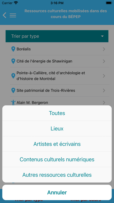 eCompagnon culturel Screenshot