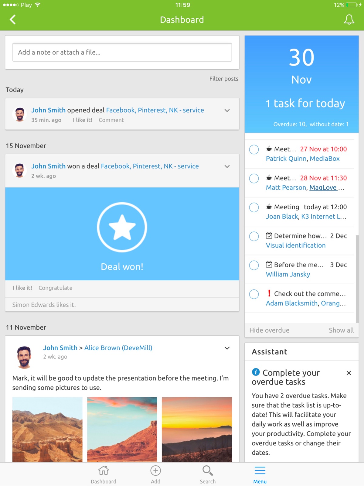 Livespace - Sales CRM ipad screenshot 1