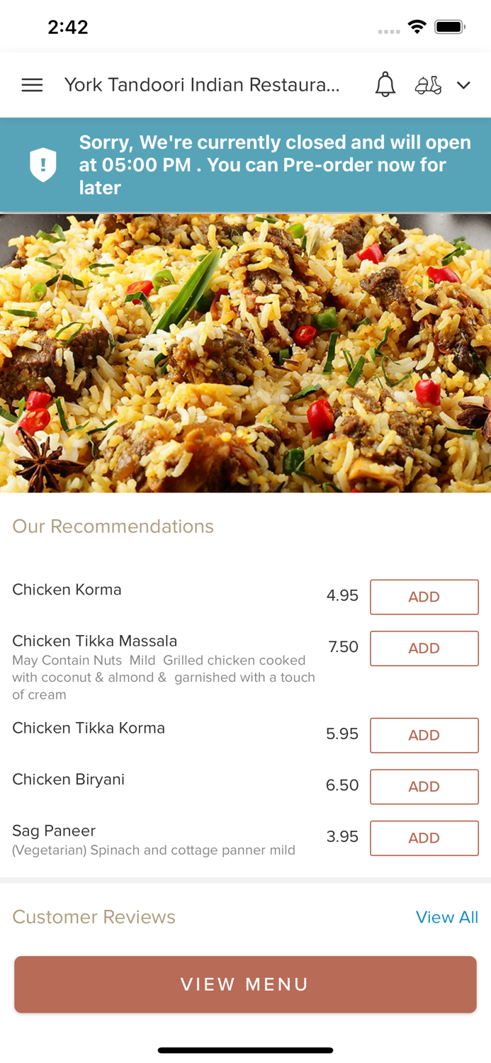 York Tandoori Indian