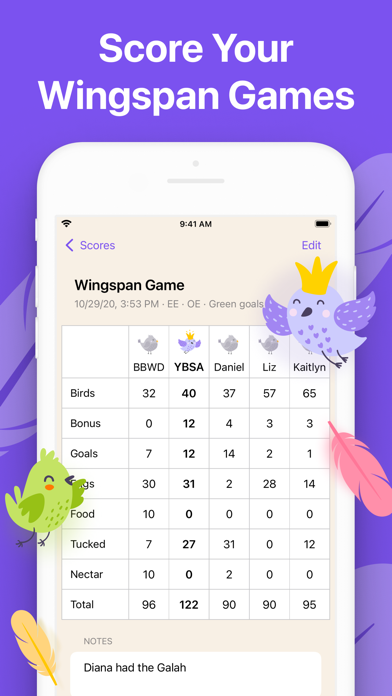 Wingscore: scoresheets Screenshot