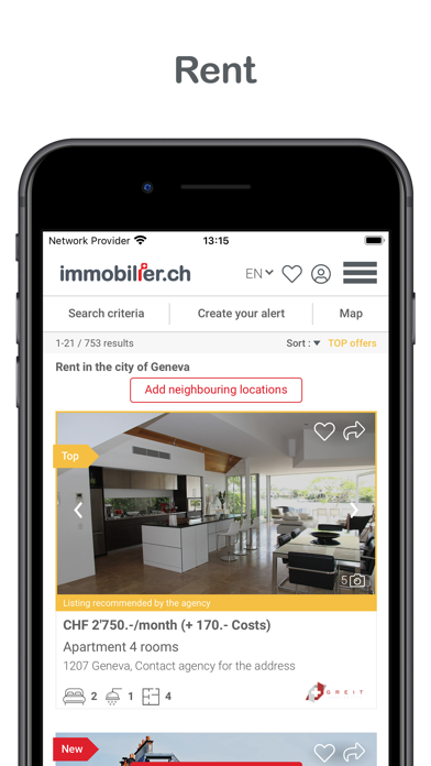 immobilier.ch Screenshot