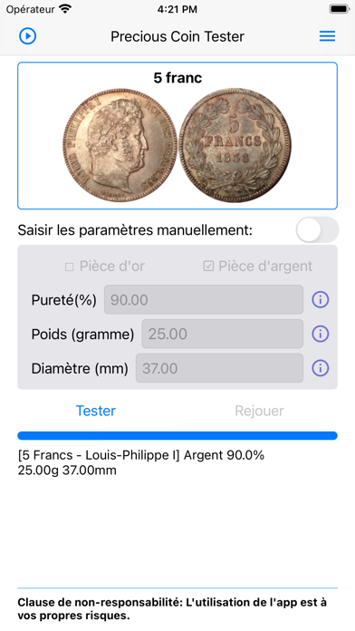 Screenshot #3 pour Precious Coin Tester