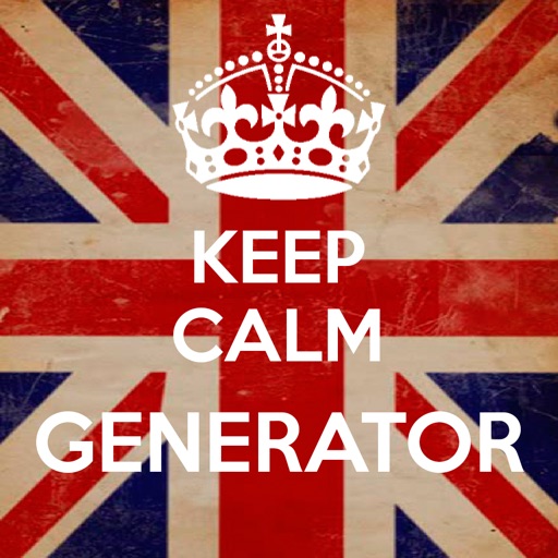 Keep calm generator and maker icon