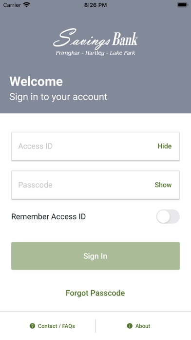 Savings Bank Mobile Screenshot