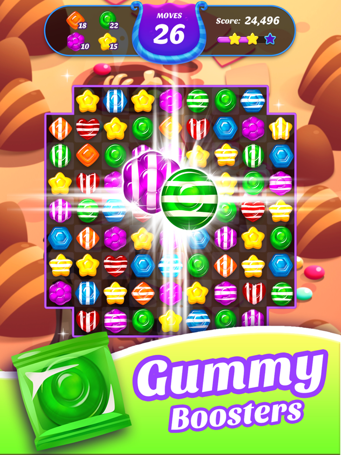 Gummy Candy Blast！Match 3 Game