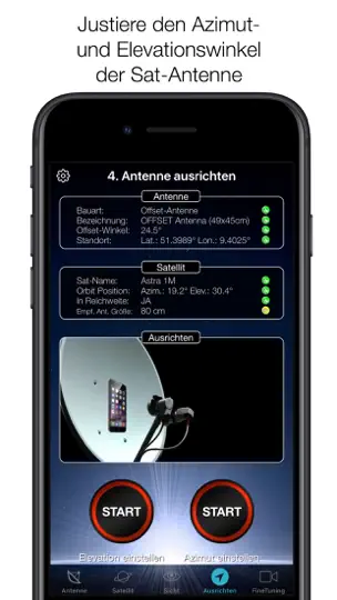 Screenshot von SatFinder auf dem iPhone 7