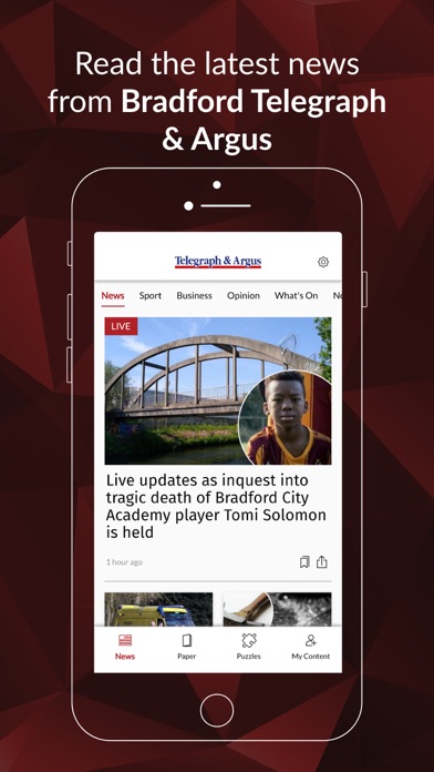 Bradford Telegraph & Argus Screenshot 1 - AppWisp.com Bradford Telegraph & Argus Screenshot 1 - AppWisp.com