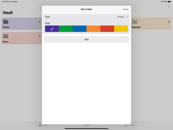 Vault - Secret storage iPad screenshot 4 - Utilities app
