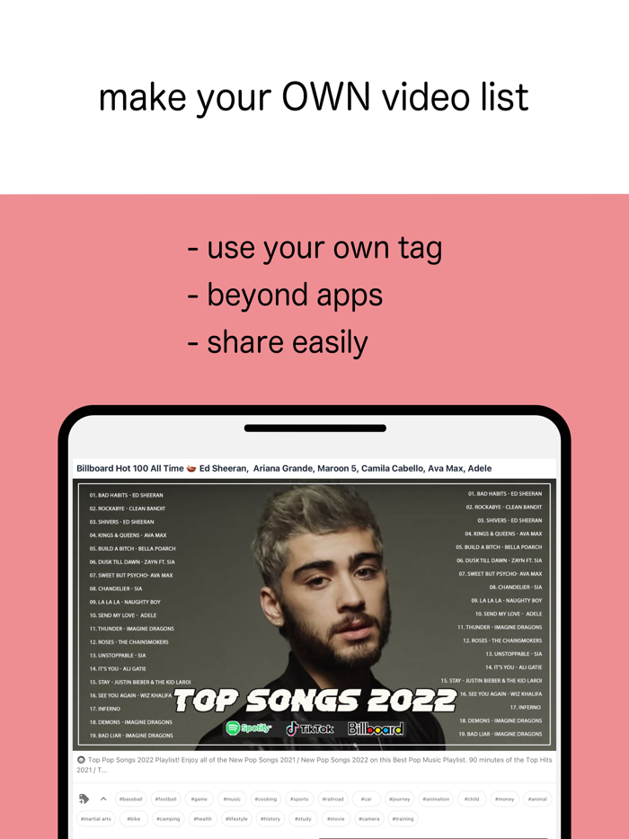 VideoTag Note with hashtags