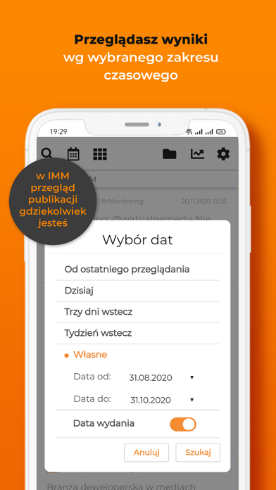IMMapp monitoring mediów Screenshot