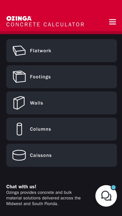 Ozinga Concrete Calculator Screenshot