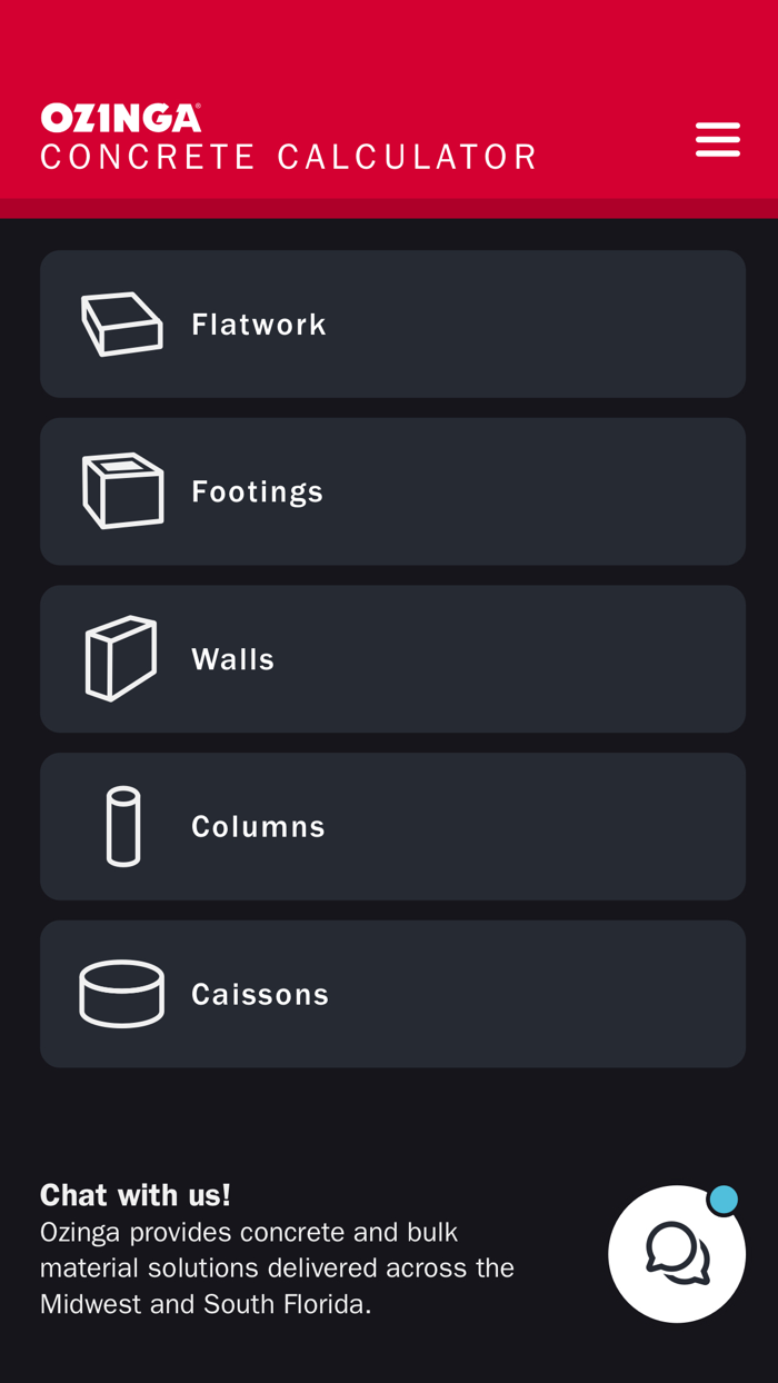 Ozinga Concrete Calculator