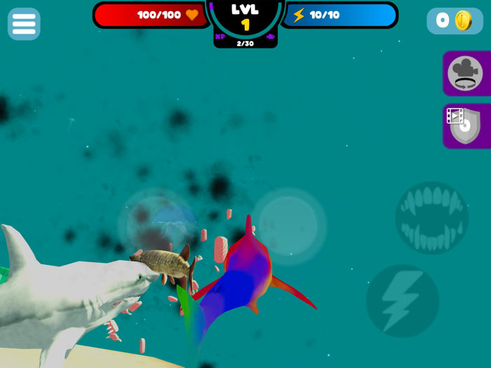 3D Shark Feed and Growing Fish