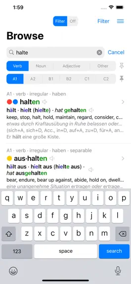 Game screenshot Verbs German Dictionary mod apk
