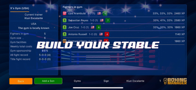 「ボクシング マネージャー」のスクリーンショット