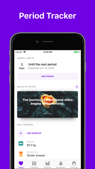 Period Tracker App - Enria Screenshot