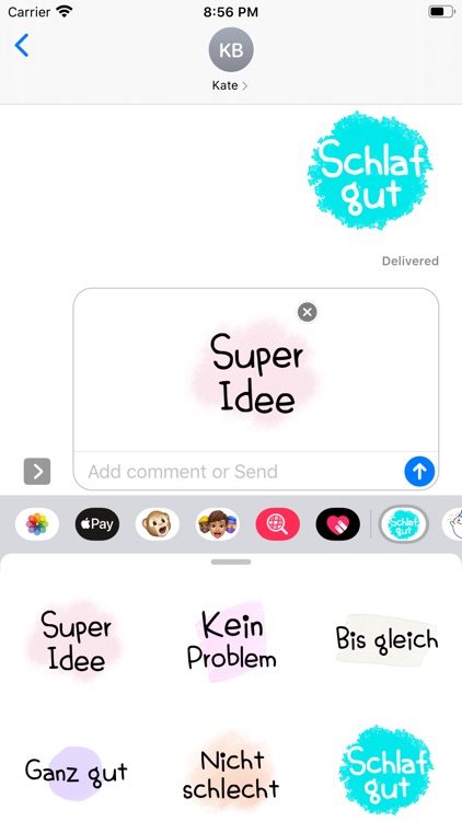 Watercolor Message for German