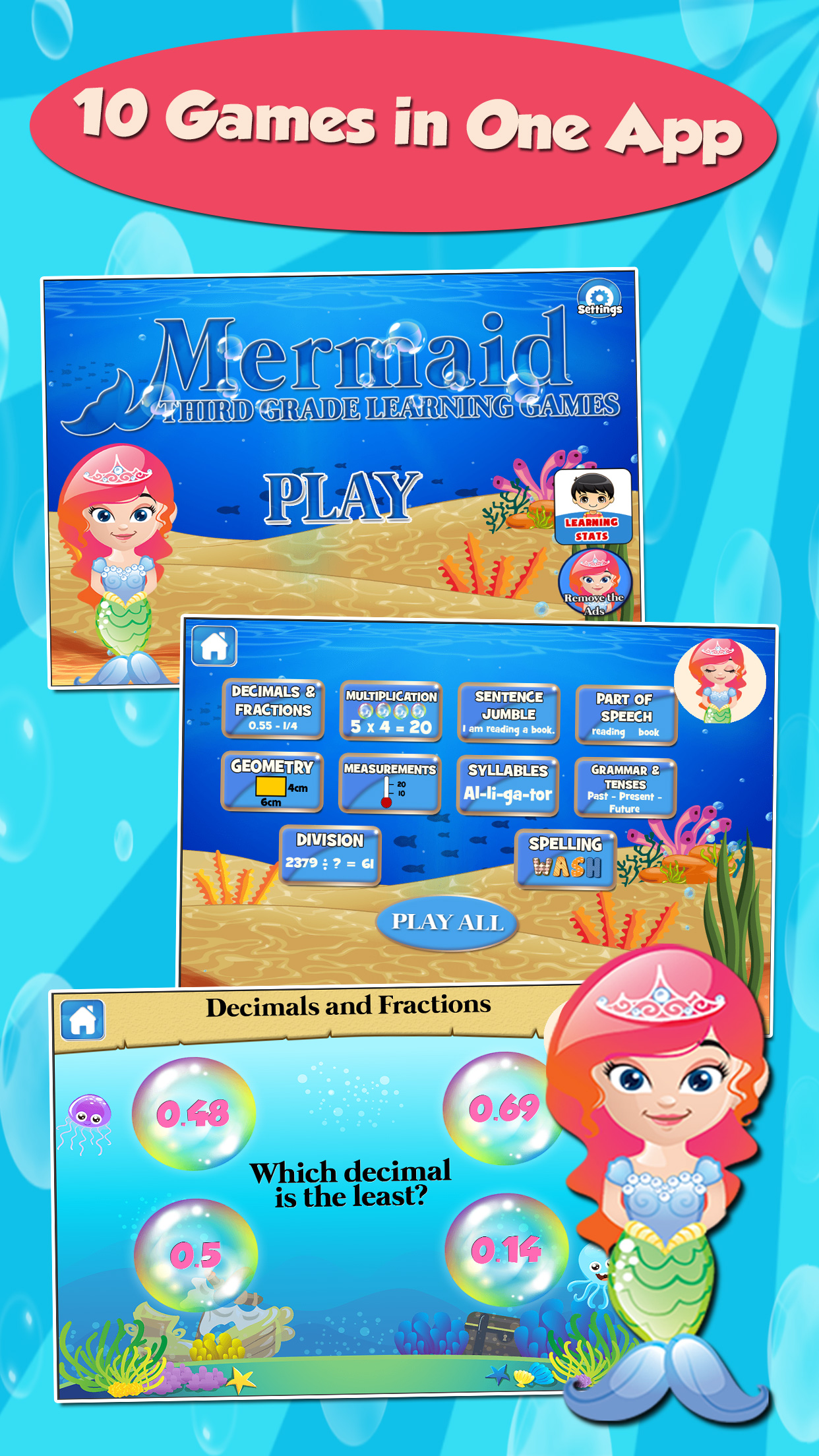 Mermaid Princess Grade 3 Games