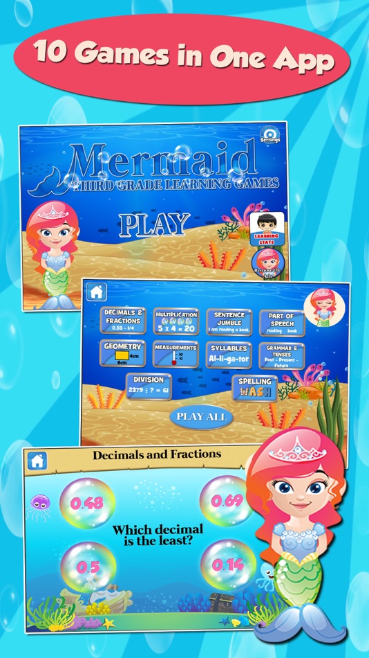 Mermaid Princess Grade 3 Games - 2.60 - (iOS)