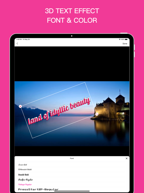 3DTextOnPhoto | Meme Creator iPad screenshot 2 - Graphics & Design app