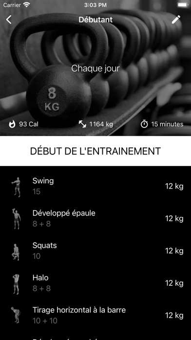 Screenshot #1 pour Entraînement kettlebell
