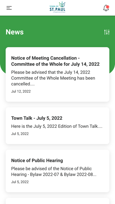 Town of St. Paul App Screenshot