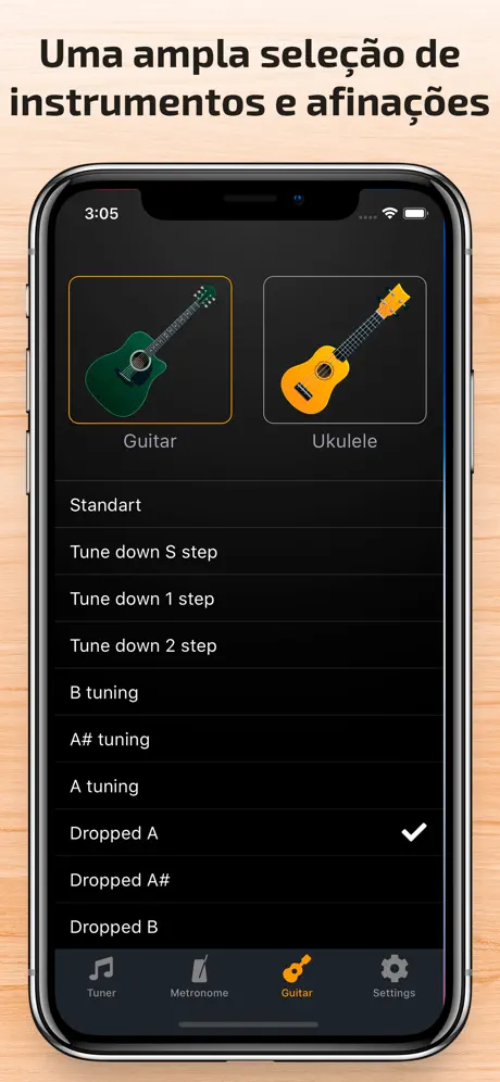 Afinador de Guitarra Cromático