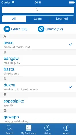 Game screenshot Filipino−English dictionary hack